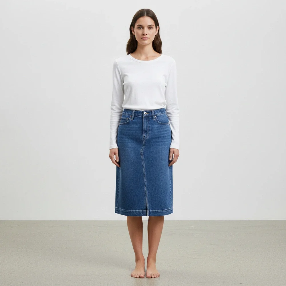 J. Crew Denim Skirt | Knee-Length, Cotton, Women’s Size 4